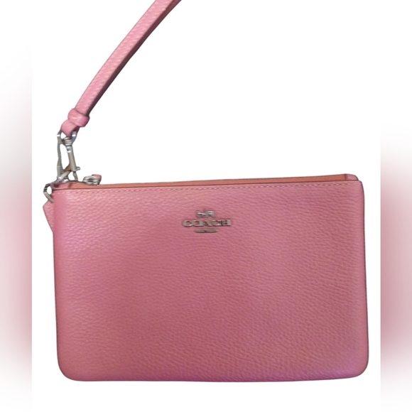 Coach - NWOT - Raspberry Colored Clutch Purse, Zippered Closure, 2 Pockets... - Picture 6 of 15